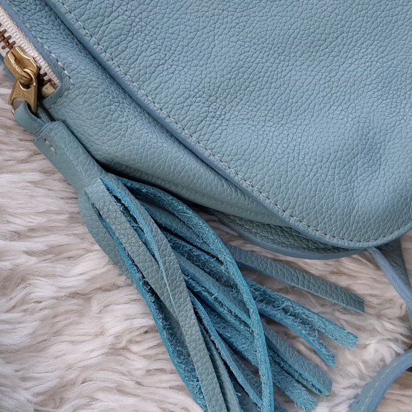 Lund Leather Co. Torquoise Leather Zippered Backpack - Picture 3 of 5